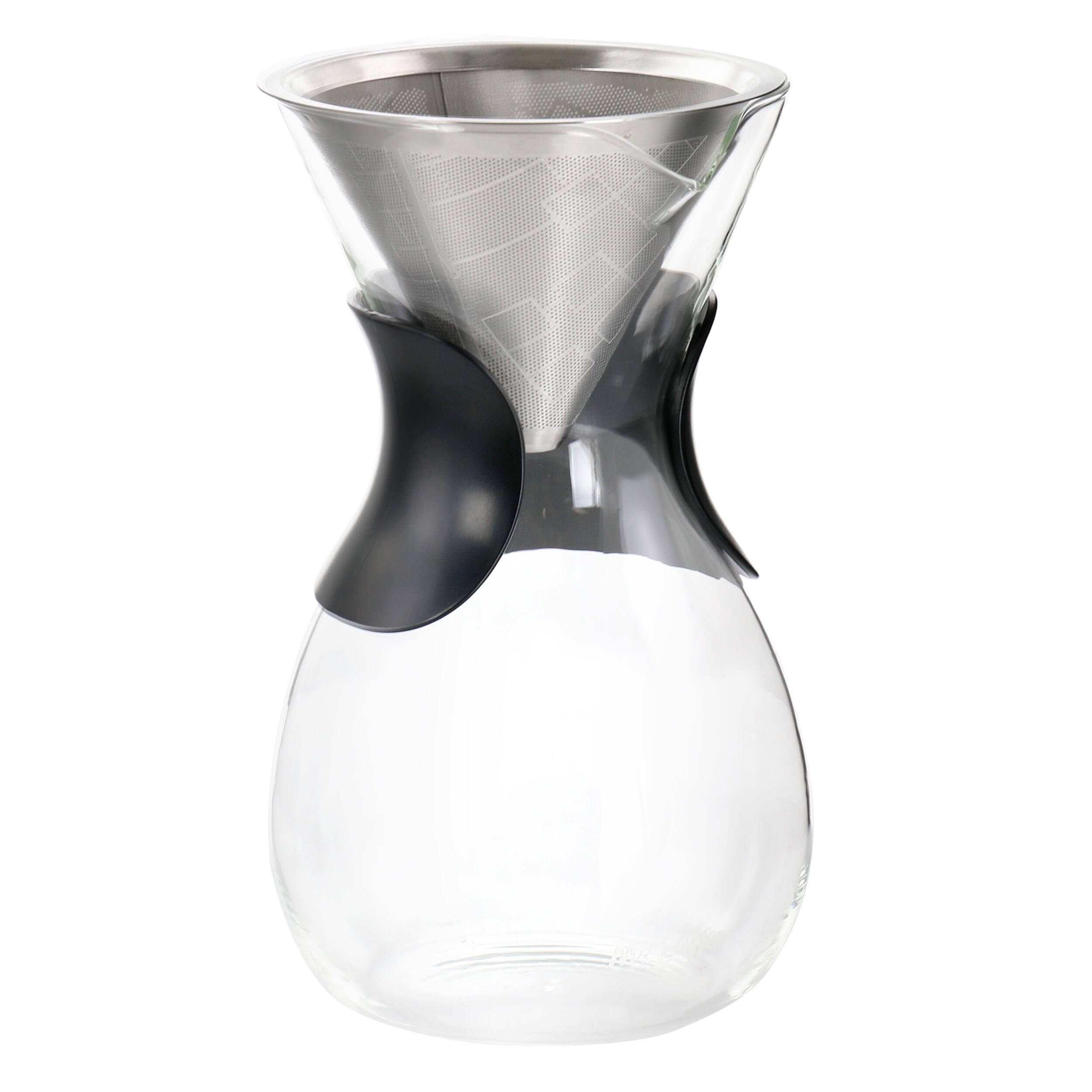 Front. Mr. Coffee - Mr. Coffee Verduzco 1 Liter Clear Glass Pour Over Coffee Maker with Fine Mesh Filter - Clear.