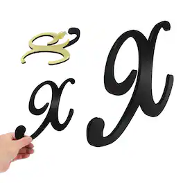 Unique Bargains - 3D Alphabet Mirror Wall Sticker, 8" Acrylic Letter X Self-Adhesive Home Decor for Living Room, Bedroom - Black
