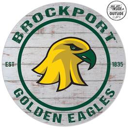 Jardine - SUNY Brockport Golden Eagles 20'' x 20'' Indoor/Outdoor Weathered Circle Sign - White