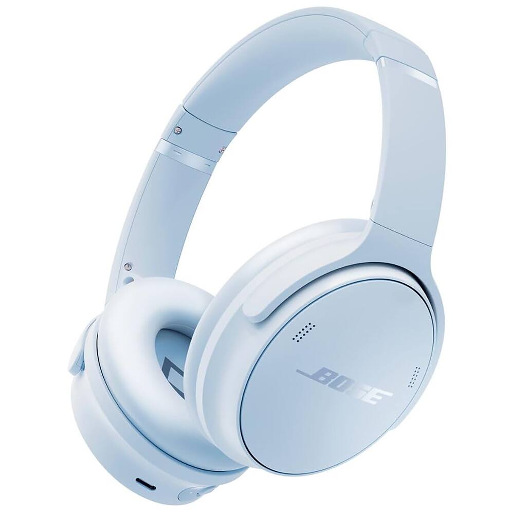 Angle. Bose - QuietComfort Wireless Over-Ear Bluetooth Headphones + 26-Month Extended Warranty Protection - Ice Blue.