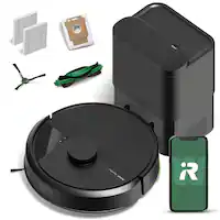 iRobot - Roomba 105 Vacuum + AutoEmpty Dock - Self-Empties 75 Days, Easy-to-Use, Intense Power-Lifting Suction, LiDAR Navigation - Black - Front_Zoom