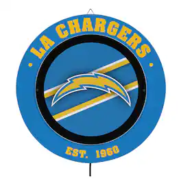 Evergreen Enterprises - Los Angeles Chargers 15" LED Round Metal Lit Wall Sign - Multicolor
