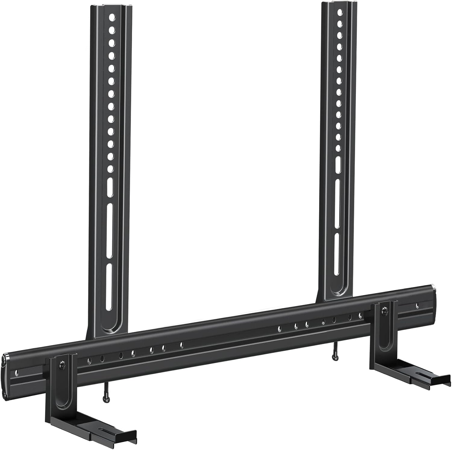 Front. Schertz - Heavy-Duty Soundbar Wall Mount Bracket – Fits Soundbars with or without Holes – Holds up to 26.5 lbs – Height Adjustable - Black.