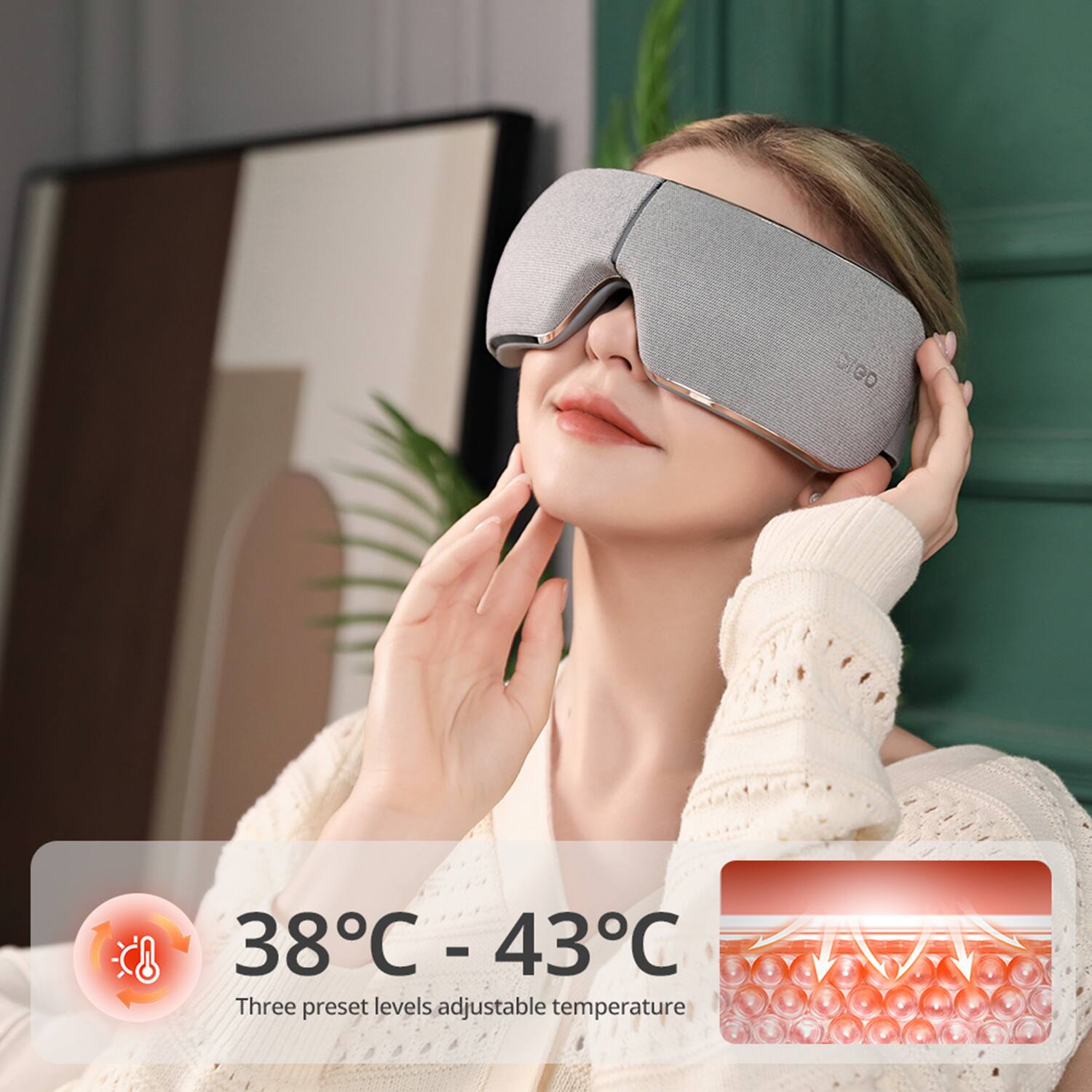 38°C - 43°C - Three preset levels adjustable temperature