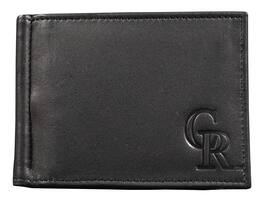 Rico Industries - Colorado MLB Baseball Rockies RFID Blocking Shield Black Leather Moneyclip Wallet - Multi