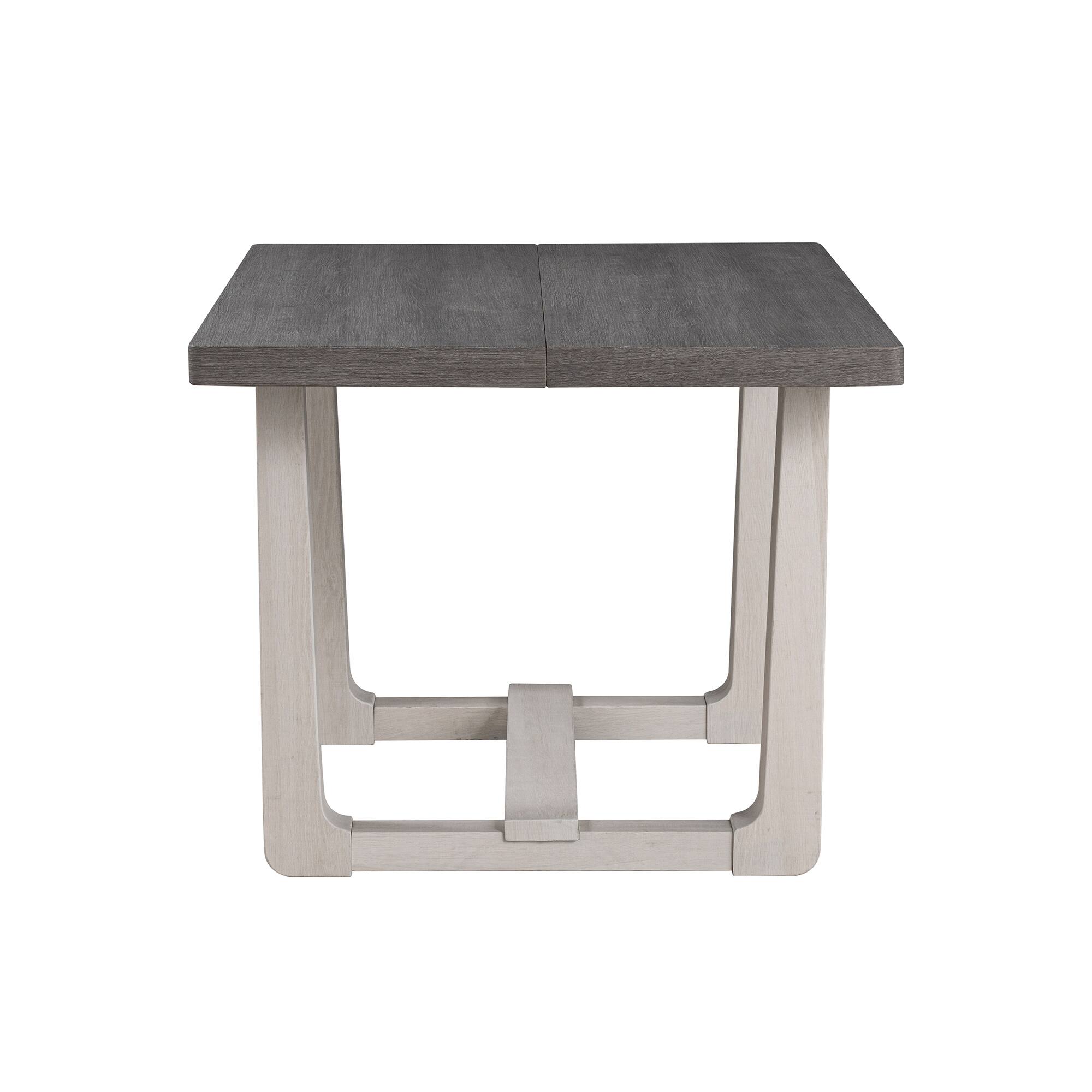 Alt View 2. Vaczon - Transitional Engineered Wood Dining Table with Rubberwood Trestle Base, Durable & Stylish for Modern Dining Rooms - Gray.