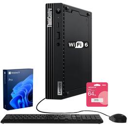 Lenovo - ThinkCentre M75q Desktop - AMD Ryzen 5 Pro 5650GE - 16GB RAM 512GB SSD - Wired Keyboard & Mouse - Adata 64GB USB Drive - Black