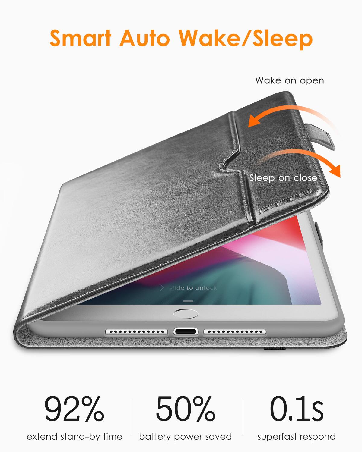 Smart Auto Wake/Sleep

- Wake on open
- Sleep on close

92% extend stand-by time

50% battery power saved

0.1s superfast respond