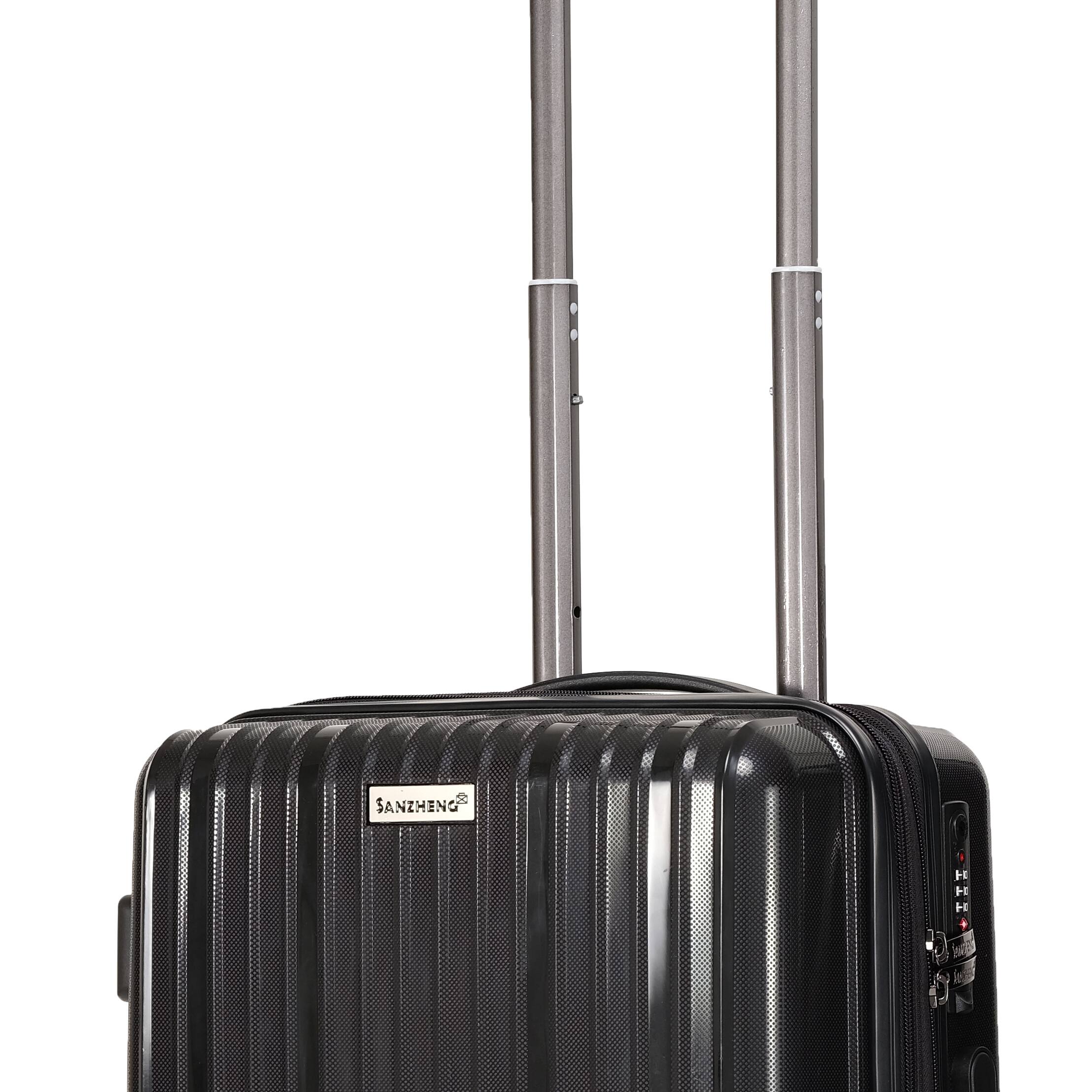 Left. LOVMOR - Lovmor 3-Piece PP Luggage Set 20/24/28"  Spinner - Black.