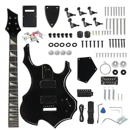 Winado - DIY 6 String Guitar with Mahogany Body, Ebony Fingerboard and Maple Neck, All Components,Build Your Own Electric Guitar
