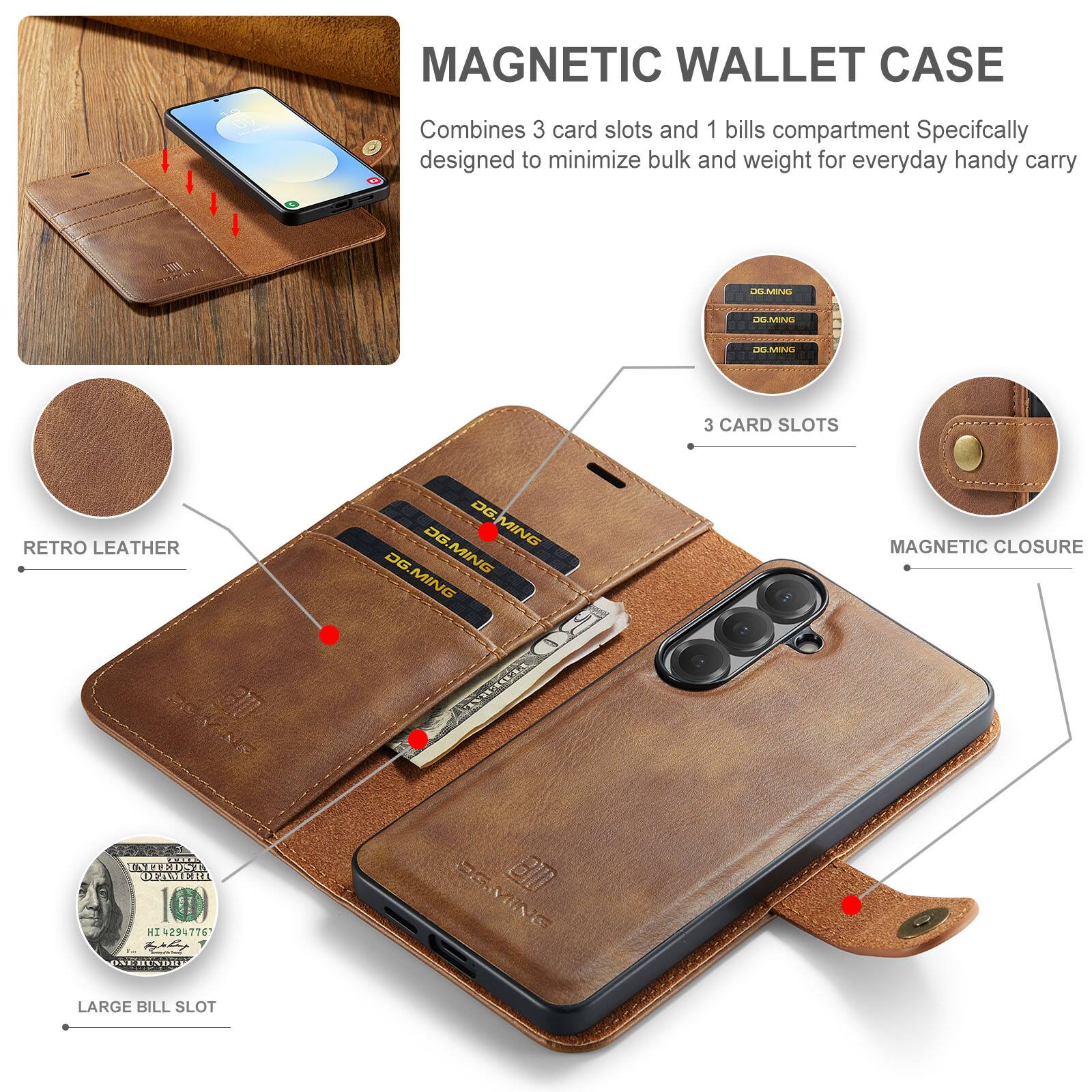 MAGNETIC WALLET CASE

Combines 3 card slots and 1 bills compartment. Specifically designed to minimize bulk and weight for everyday handy carry.

- RETRO LEATHER
- 3 CARD SLOTS
- MAGNETIC CLOSURE
- LARGE BILL SLOT