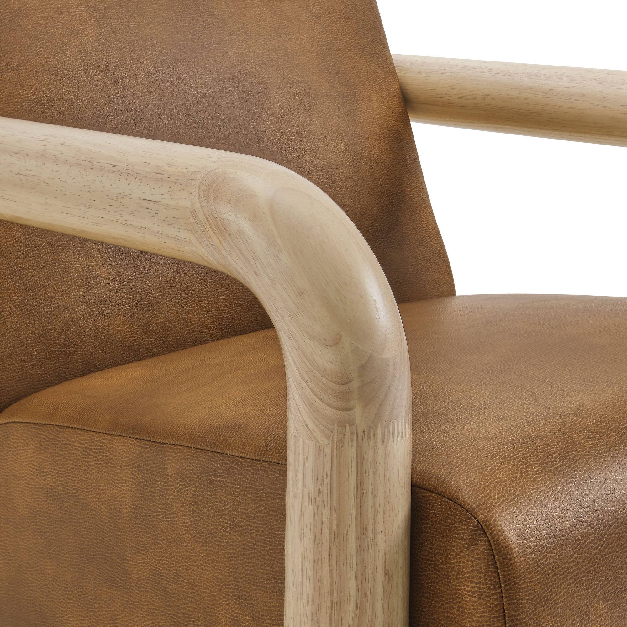 Alt View 5. Modway - Sereno Vegan Leather Accent Chair by Modway - Canyon Oak.