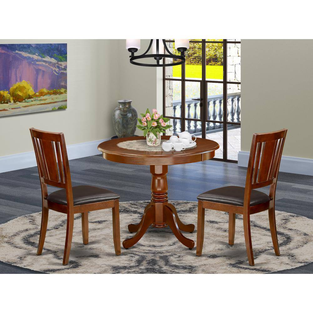 Left. East West Furniture - Dining Room Set Mahogany - Brown.