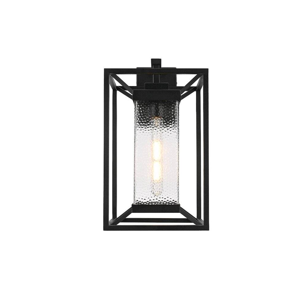 Back. Elegant Lighting - Willington 9.5 Inch Outdoor Wall Sconce In Black - Black.