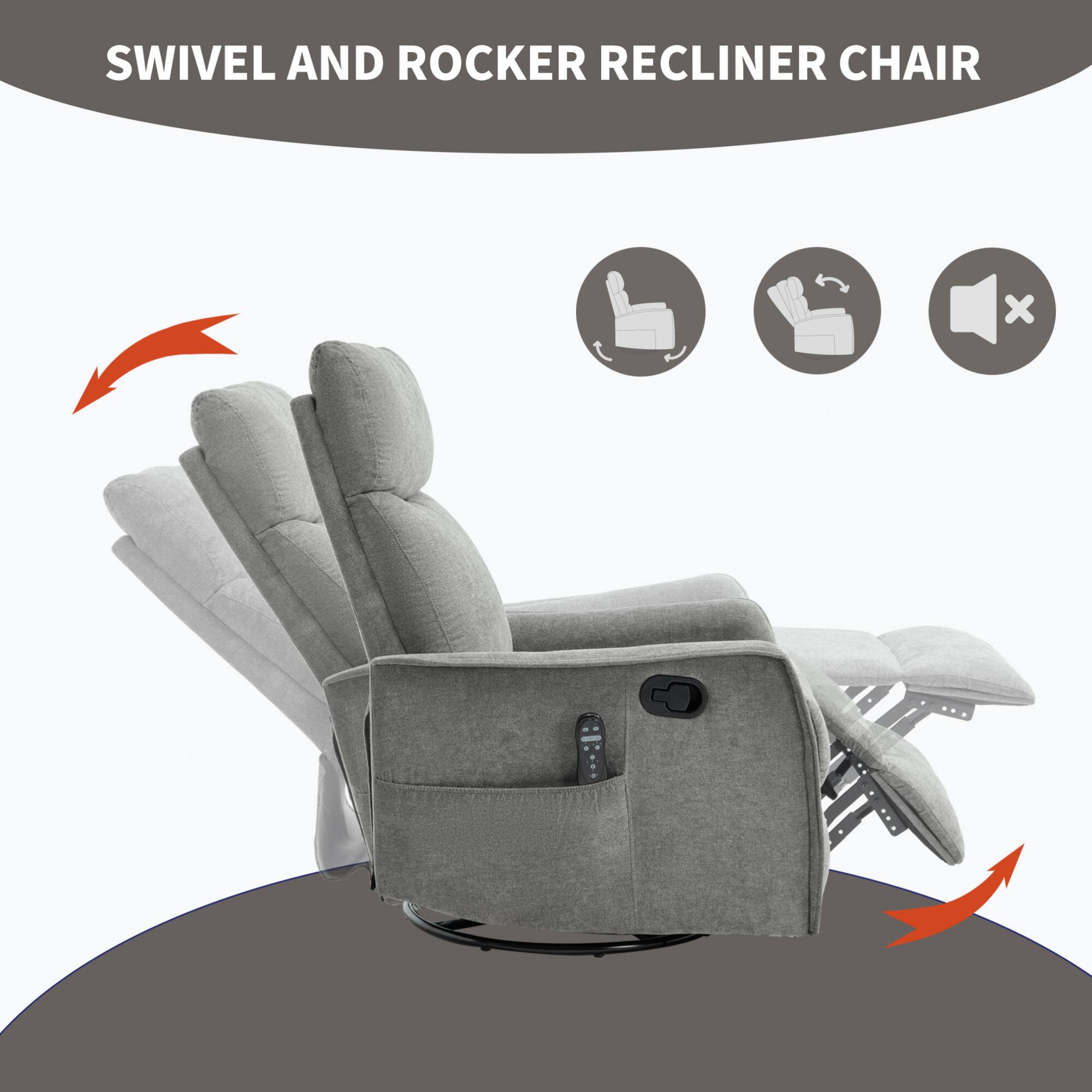 SWIVEL AND ROCKER RECLINER CHAIR