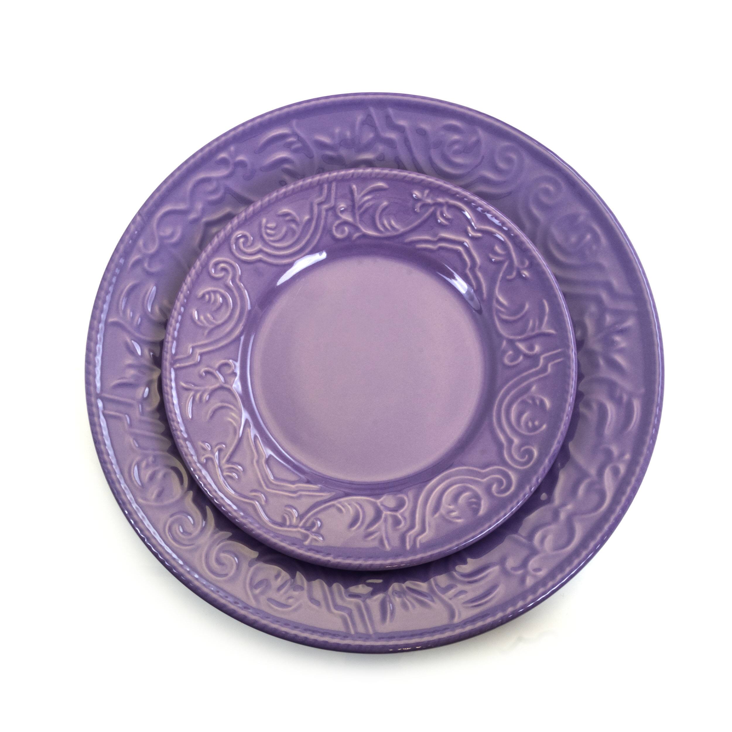 Alt View 8. Elama - Elama Lilac Fields 16-Piece Dinnerware Set - Lavendar.
