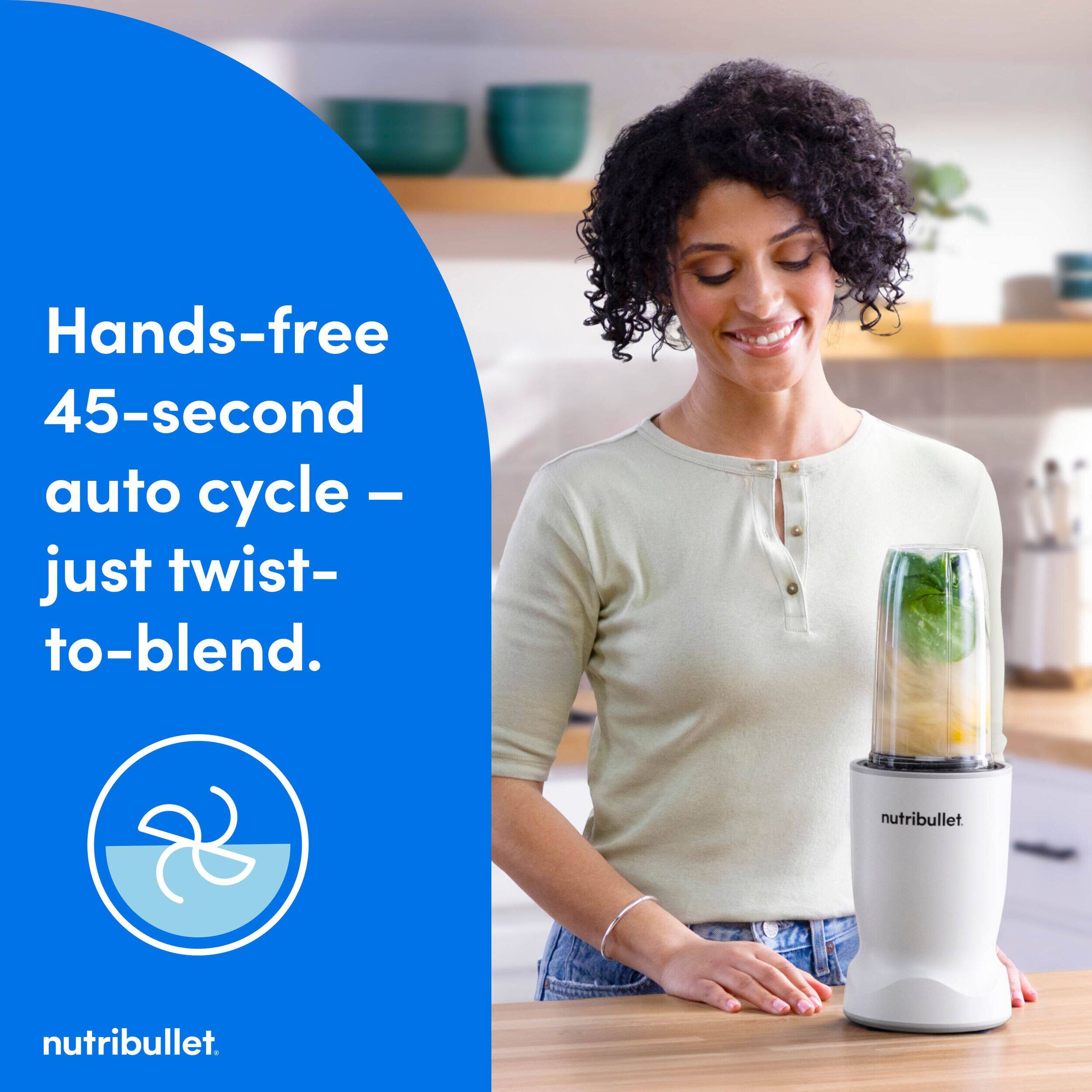 Hands-free 45-second auto cycle – just twist-to-blend.  
nutribullet