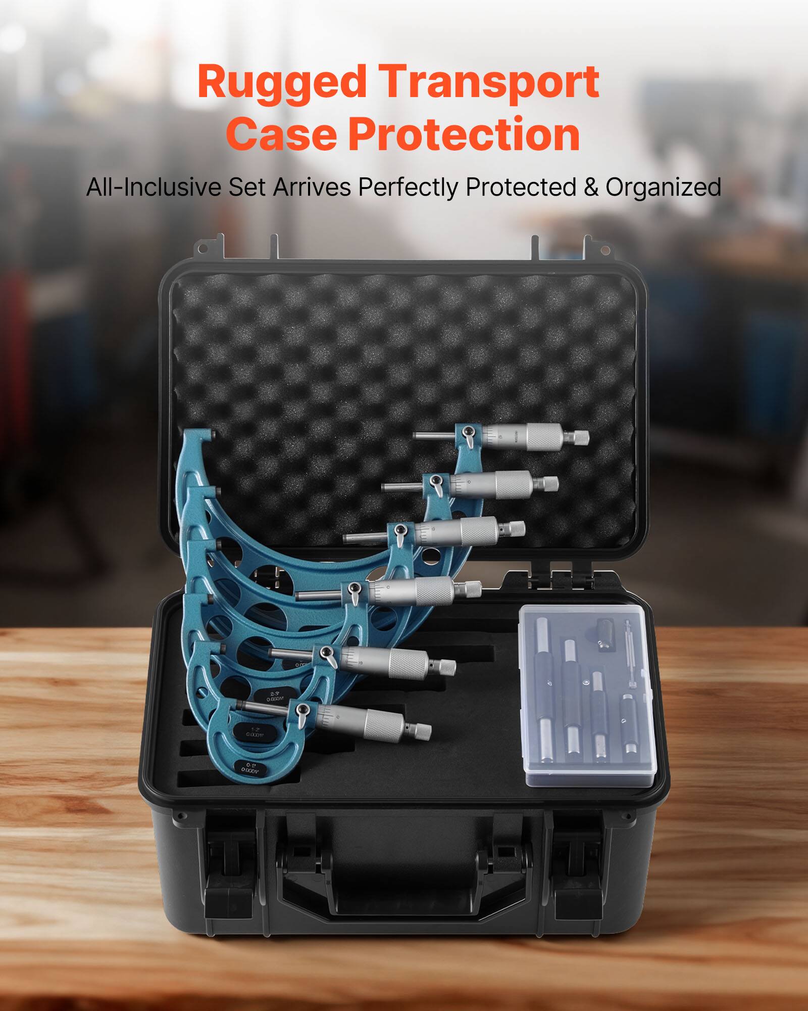 Rugged Transport Case Protection  
All-Inclusive Set Arrives Perfectly Protected & Organized