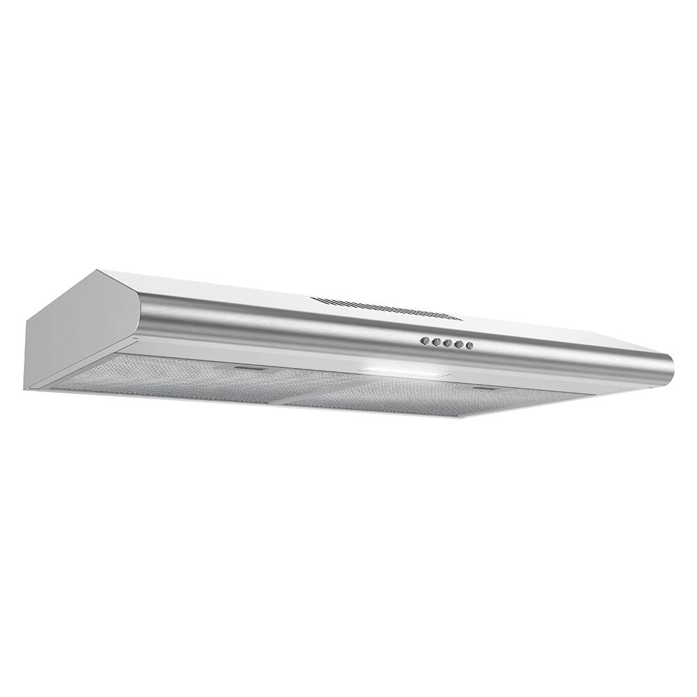 Alt View 1. Streamline - 30 in. Moncalieri Ductless Undermount 80 CFM Range Hood, Mesh Filters, Push Button Control, LED Light - Brushed Stainless Steel.
