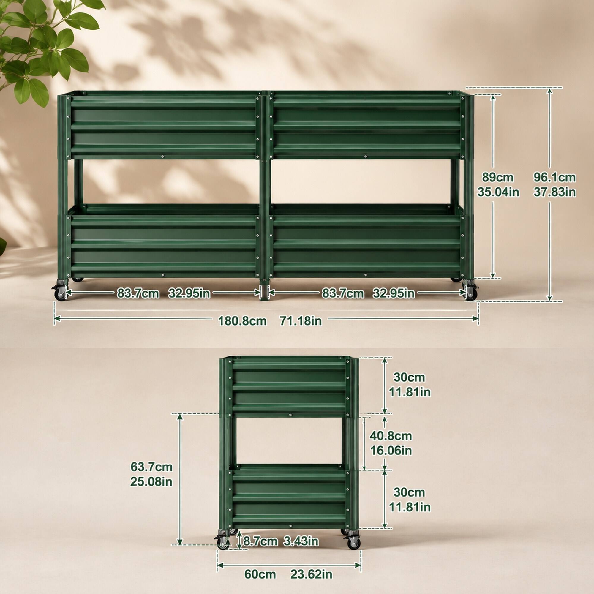 89cm 96.1cm 35.04in 37.83in  
83.7cm 32.95in  
83.7cm 32.95in  
180.8cm 71.18in  
30cm 11.81in  
63.7cm 25.08in  
40.8cm 16.06in 30cm 11.81in  
8.7cm 3.43in  
60cm 23.62in