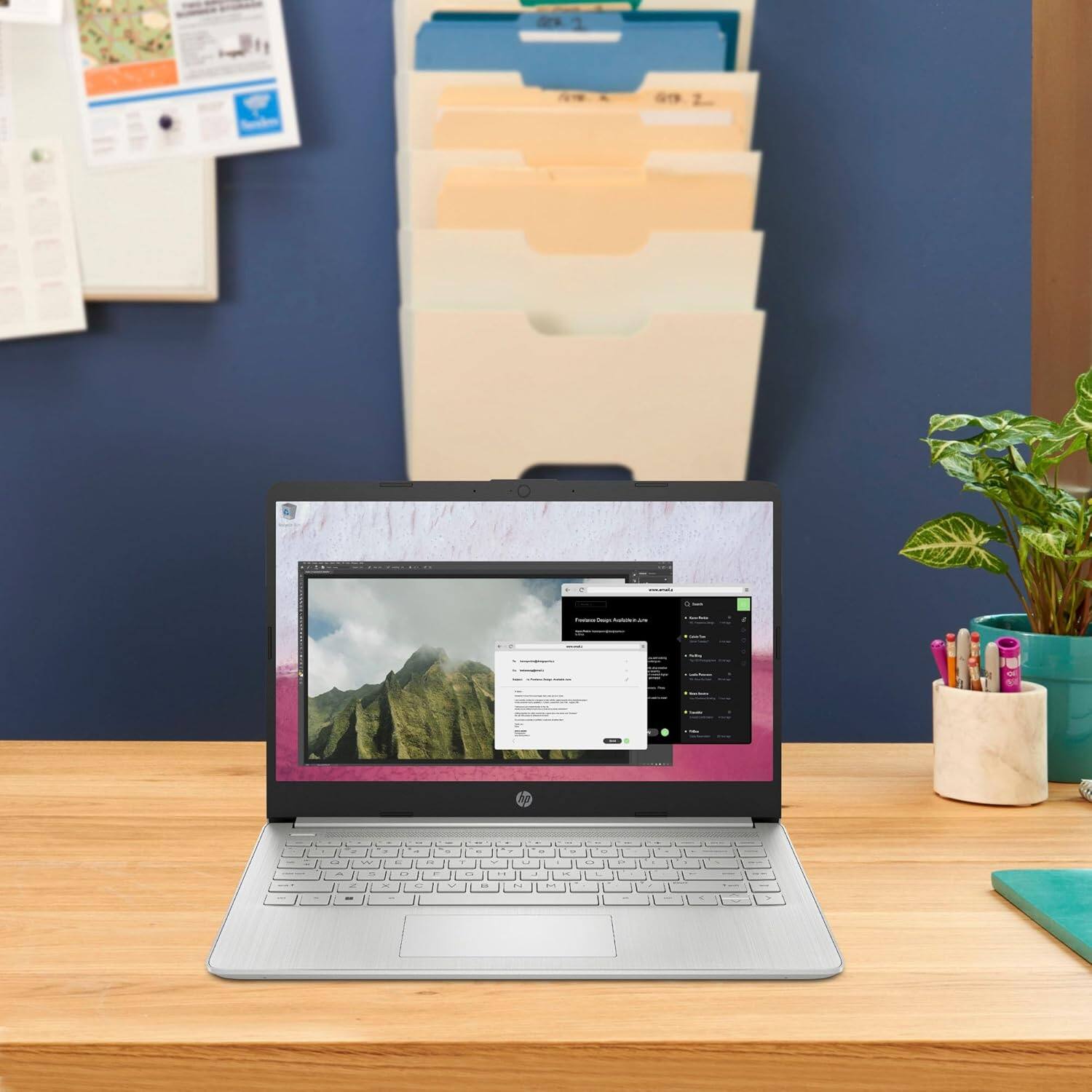 Alt View 6. HP - 14" Ultra-Light Laptop - Intel Pentium N5030 - 16GB RAM - 512GB SSD - Narrow Bezel Display - 1-Year Office 365 - Win11 - Silver.