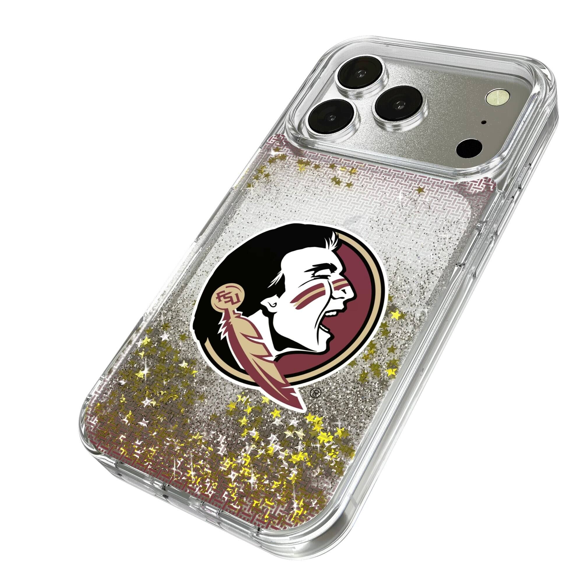 Alt View 1. Keyscaper - Florida State Seminoles Linen Logo iPhone Glitter Case - 14 - Multicolor.