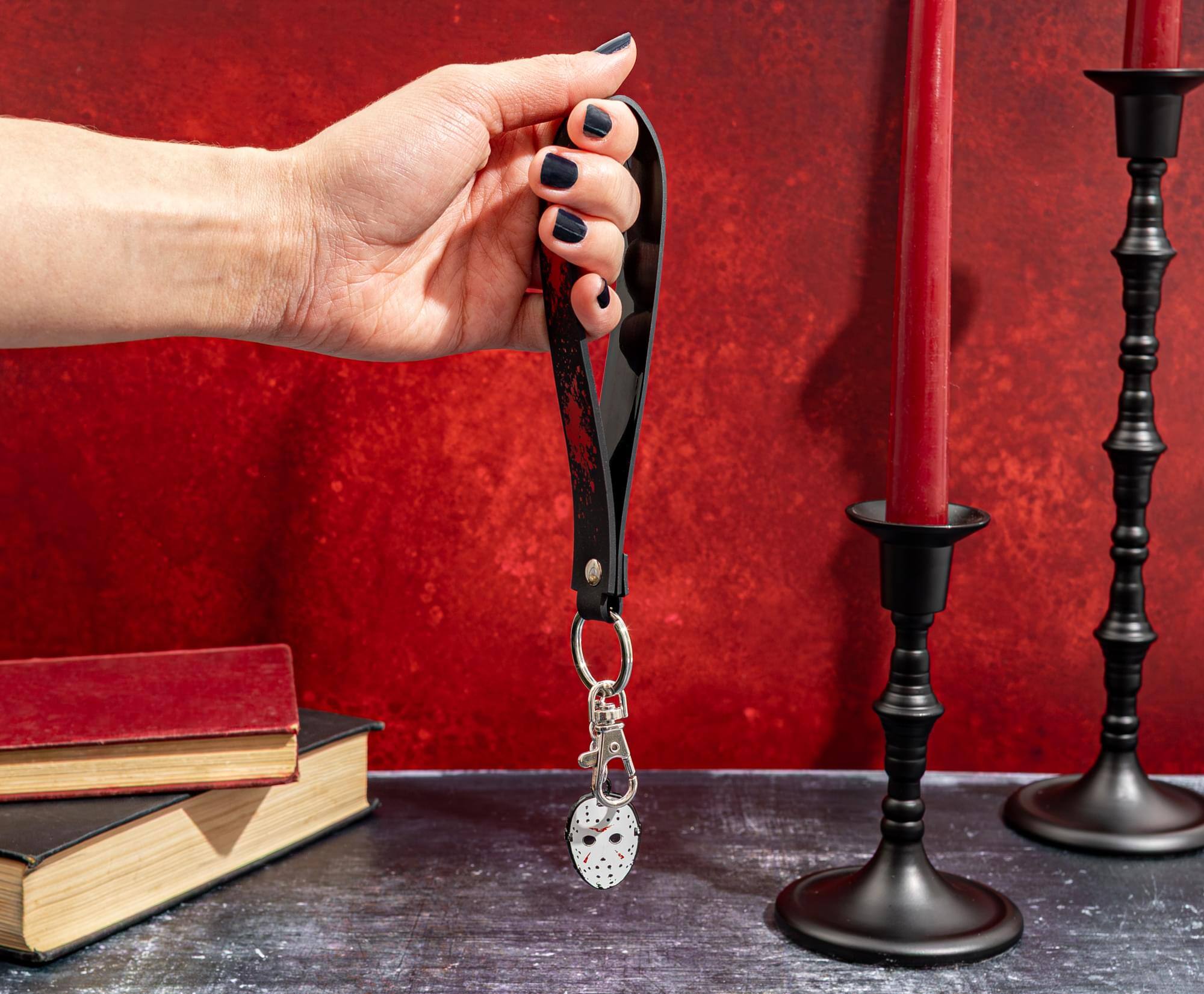 Alt View 5. SalesOne LLC - Friday The 13th Jason Voorhees Mask Enamel Keychain With Lanyard Strap - Black.