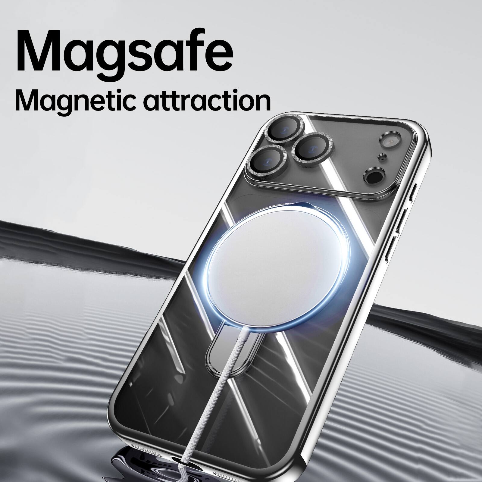 Magsafe  
Magnetic attraction