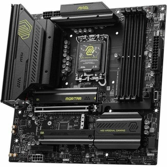MSI - MAG B860M MORTAR WIFI Gaming Desktop Motherboard - Intel B860 Chipset - Socket LGA-1851 - Micro ATX - Core Ultra