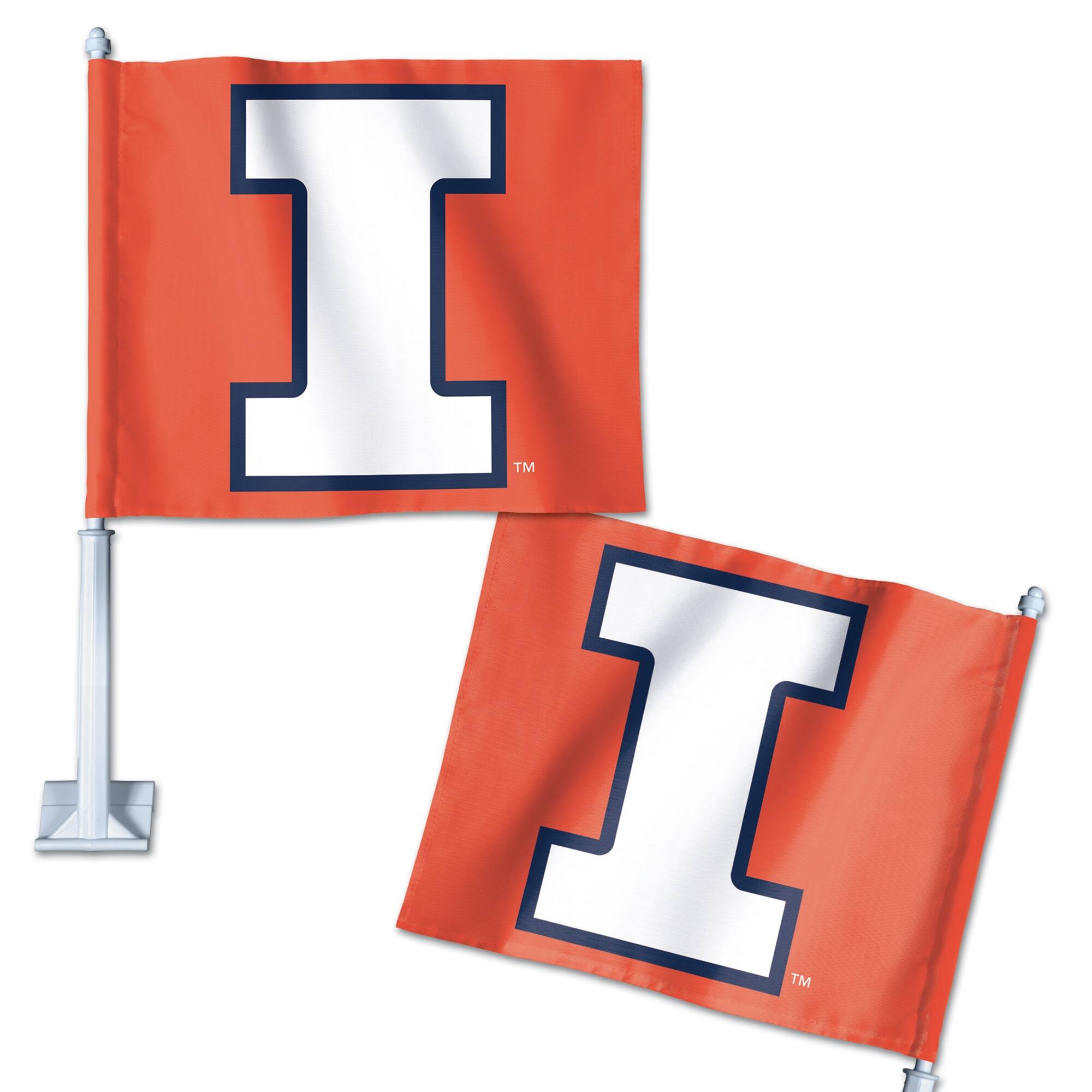 Alt View 2. WinCraft - Illinois Fighting Illini Double-Sided Car Flag - Multicolor.