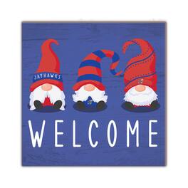 Fan Creations - Kansas Jayhawks 10'' x 10'' Welcome Gnomes Sign - Multicolor