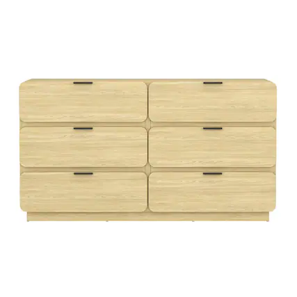 Front. Manhattan Comfort - Chrystie Contemporary Modern 60" Dresser - Natural.