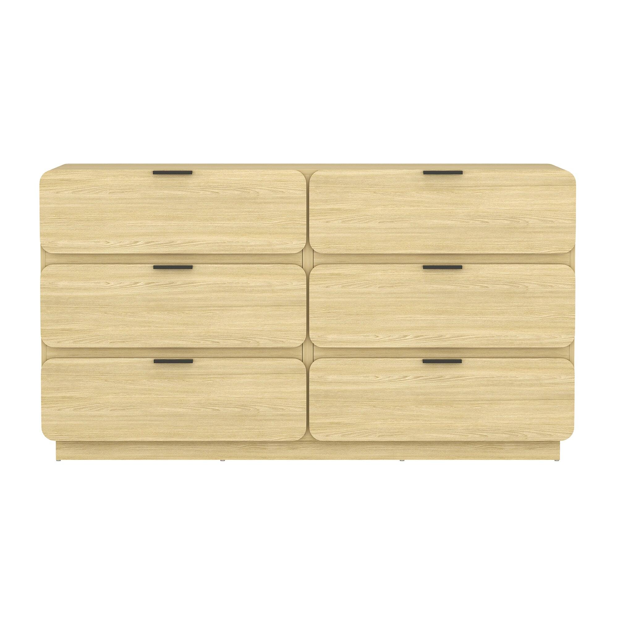 Front. Manhattan Comfort - Chrystie Contemporary Modern 60" Dresser - Natural.