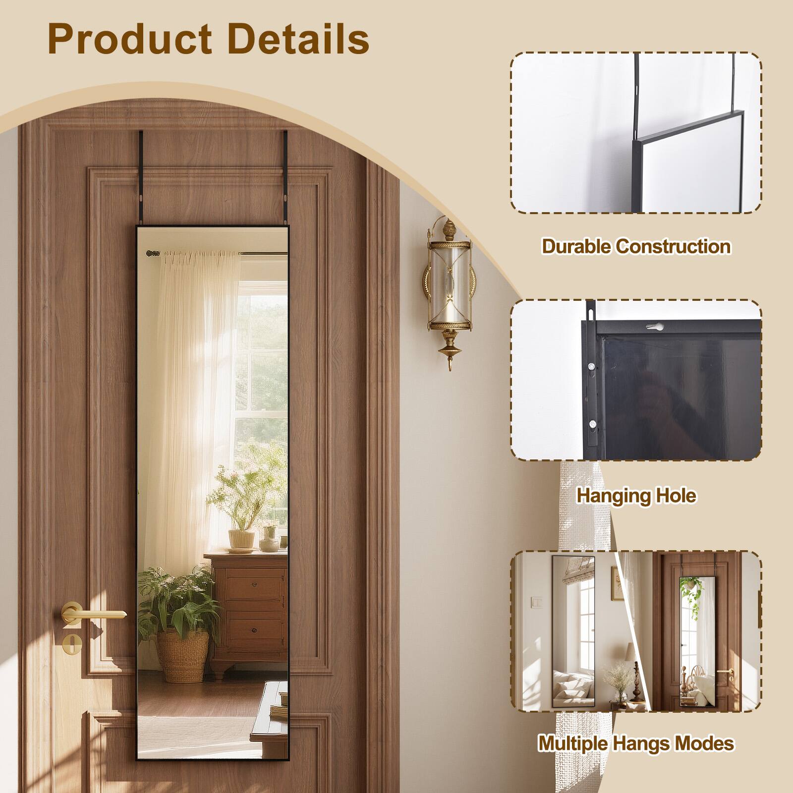 Product Details

- Durable Construction
- Hanging Hole
- Multiple Hangs Modes