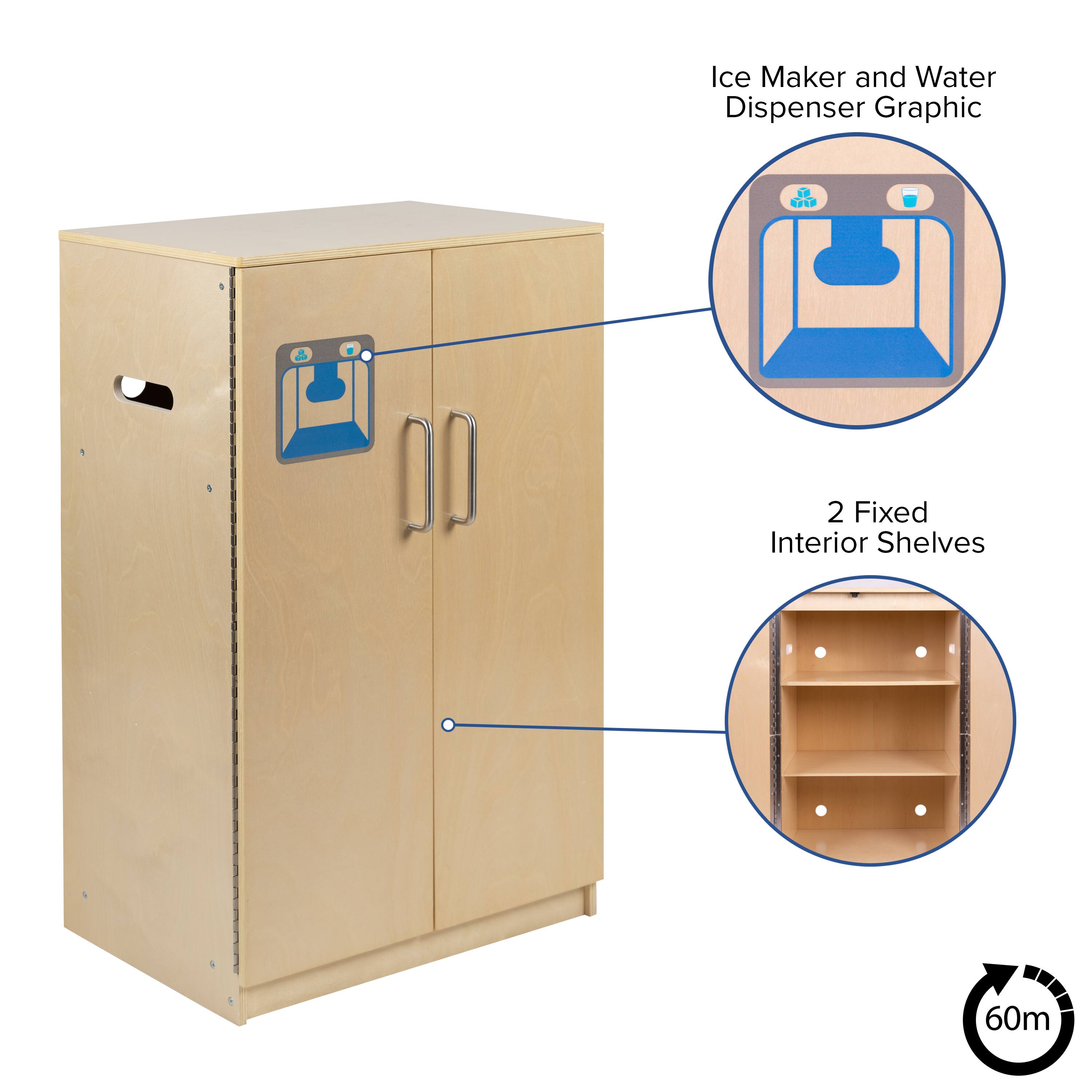 Ice Maker and Water Dispenser Graphic  
2 Fixed Interior Shelves  
60m