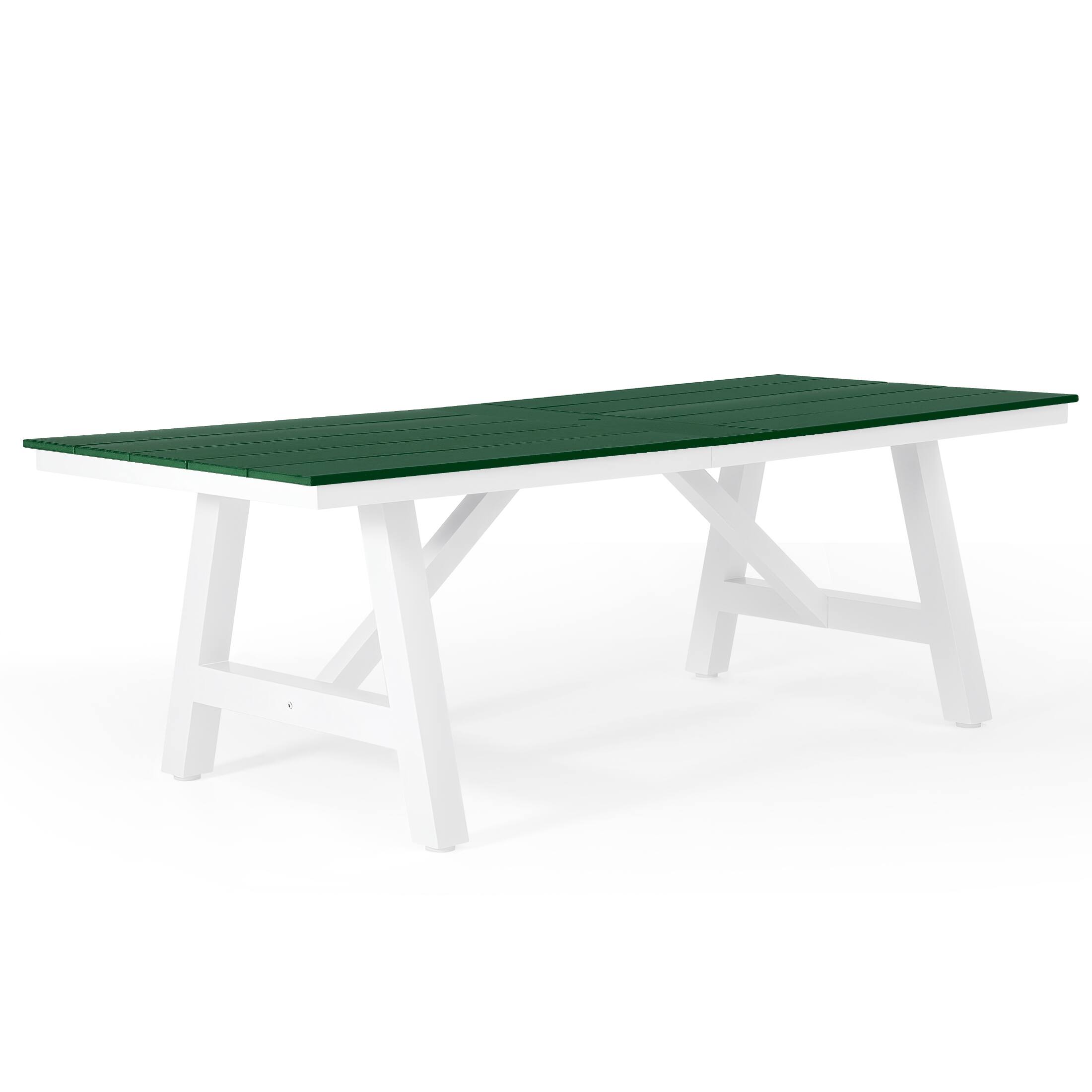 Back. WestinTrends - WestinTrends Cape May 7-Piece HDPE Outdoor Furniture Patio Dining Table With Umbrella Hole and Chairs Set For 6 - Dark Green.