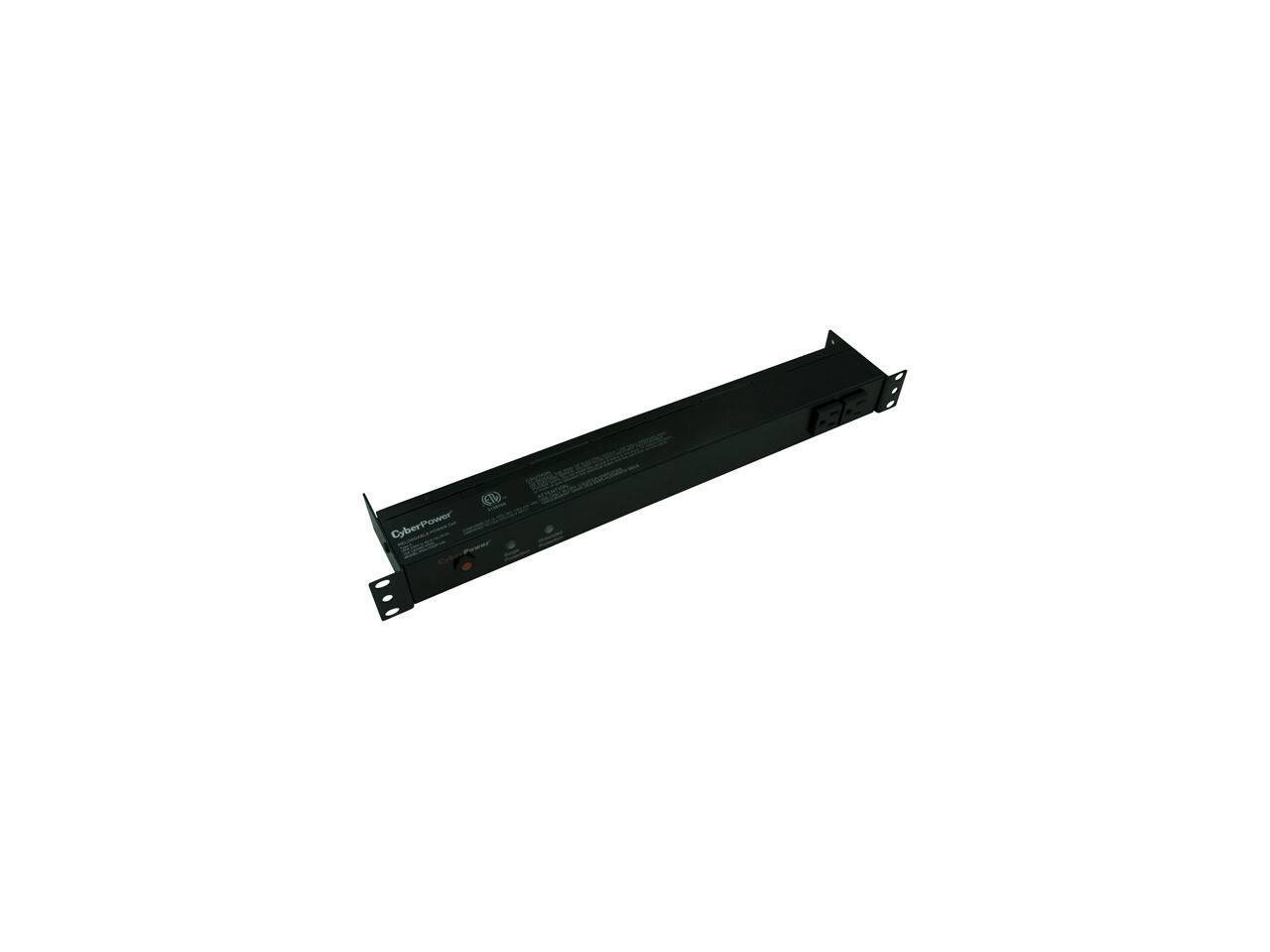 Alt View 3. CyberPower - Rackbar Surge Suppressor RM 1U RKBS15S2F10R 15A 12-Outlet - Black.