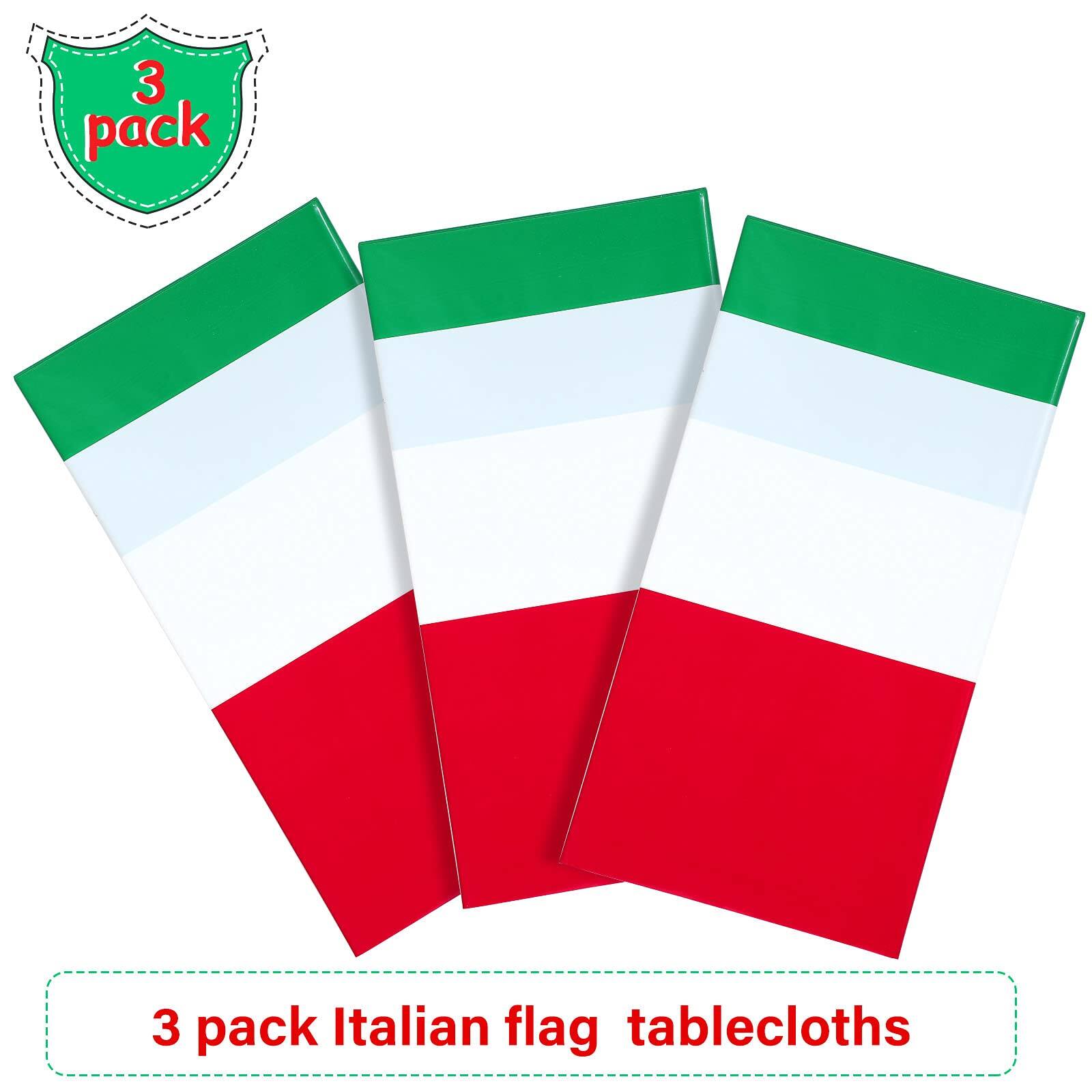 3 pack Italian flag tablecloths