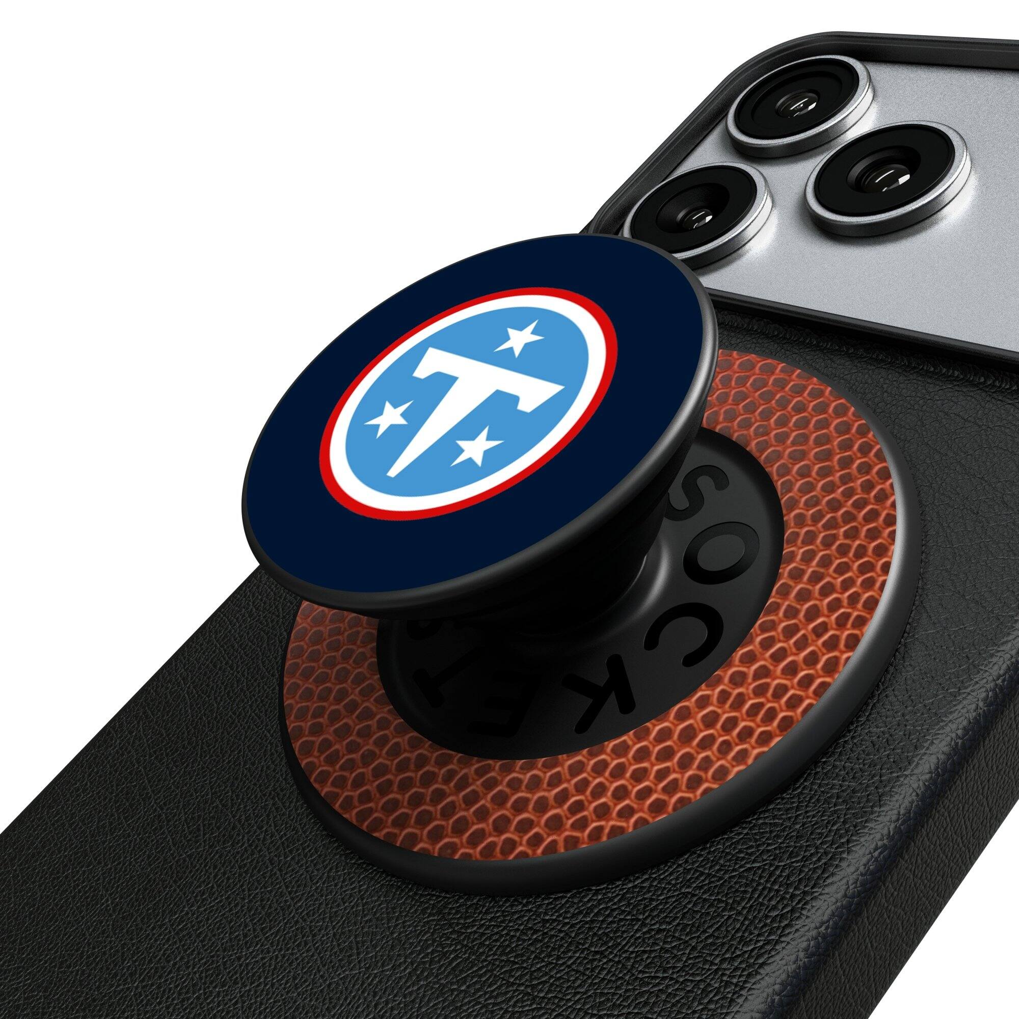 Front. Keyscaper - Tennessee Titans Endzone Solid PopSockets Magnetic Phone Grip & Stand - No Size - Black.