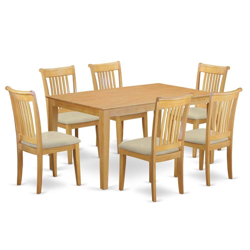 Back. East West Furniture - Dining Room Set Oak - Brown.