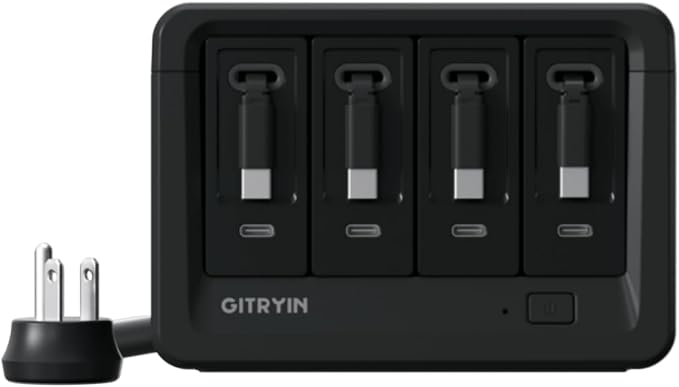 Front. Gitryin - 160W Retractable Charging Station with 4 Type-C Wall Chargers, 12-in-1 Desktop Charging Station, Black - BLACK.
