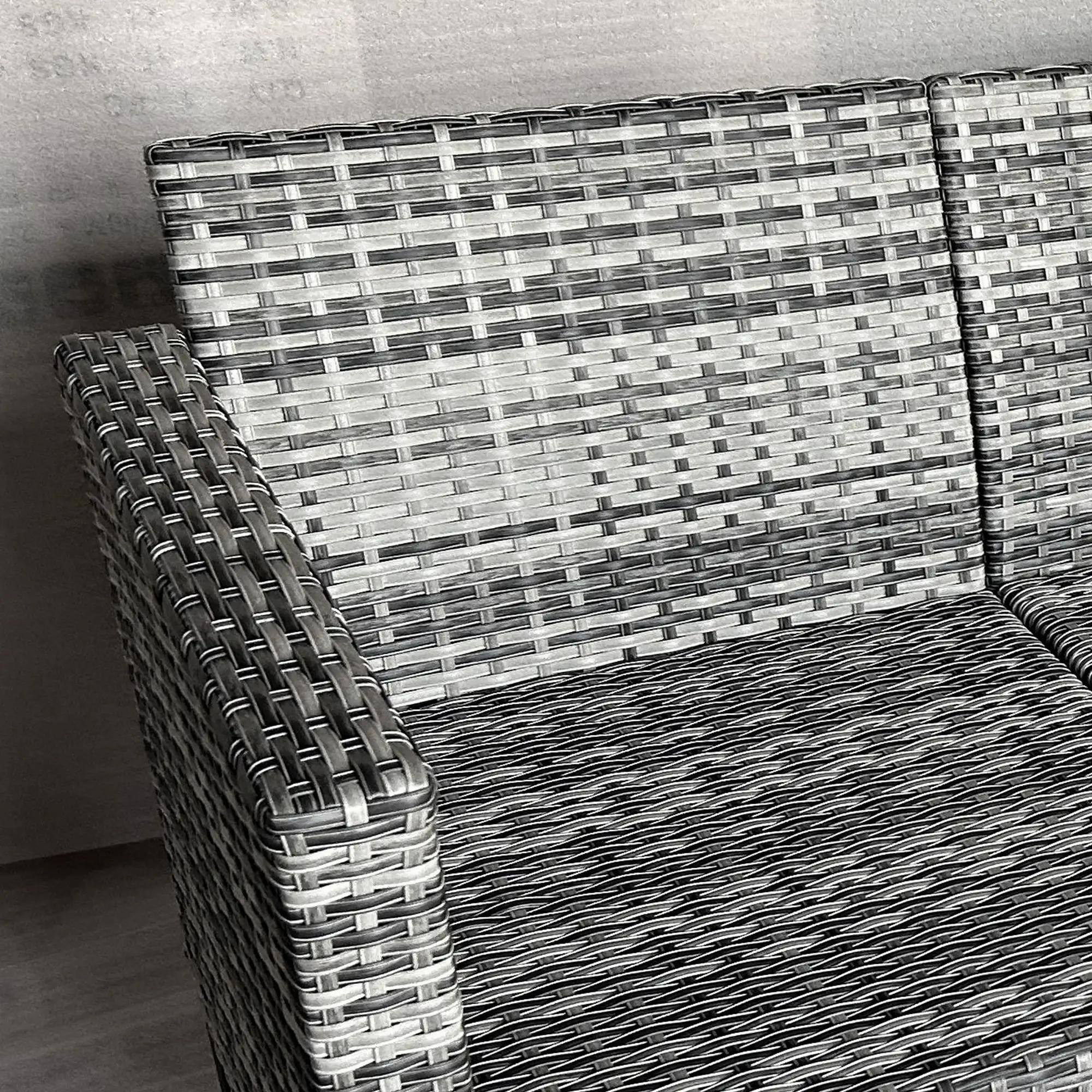 Back. Resenkos - Resenkos 7 seats rattan patio furniture set, Outdoor Sectional Furniture, PE Rattan, Mixed-Gray - Mixed-Gray.