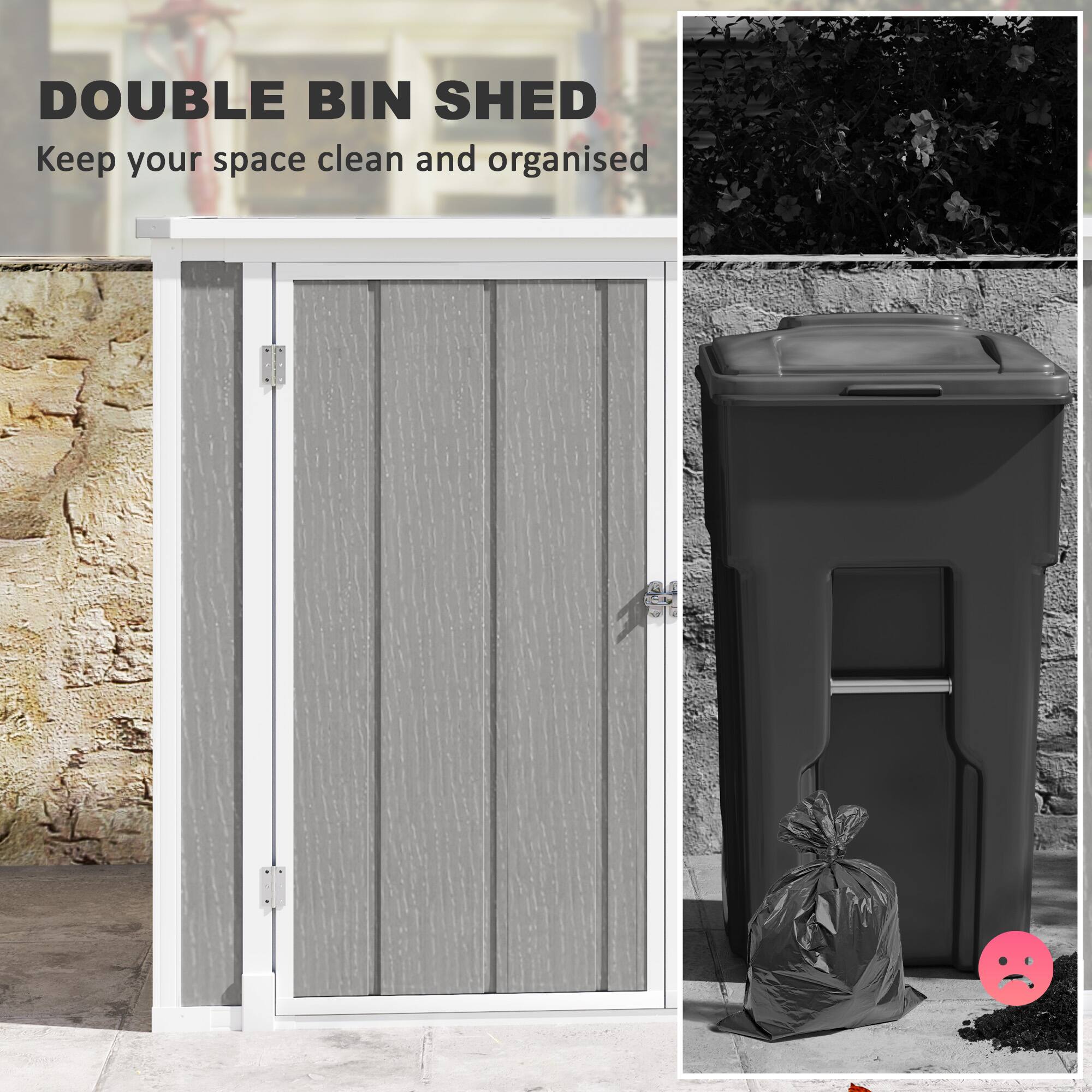 DOUBLE BIN SHED  
Keep your space clean and organised