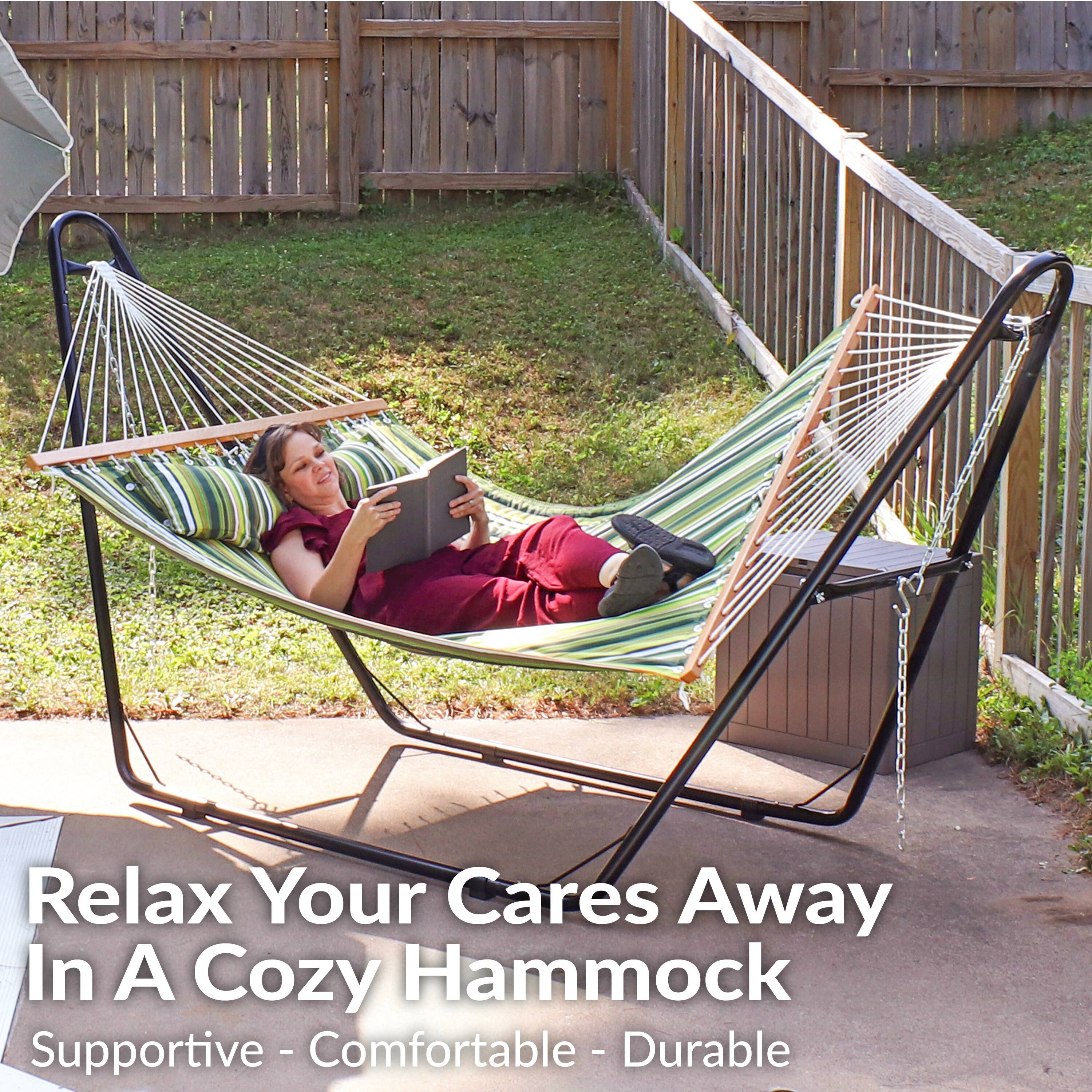 Relax Your Cares Away In A Cozy Hammock  
Supportive - Comfortable - Durable