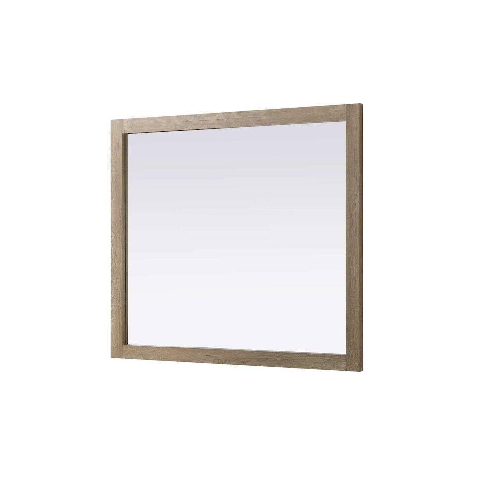 Alt View 1. Elegant Kitchen and Bath - Noah Wooden Rectangle Mirror 42 x 36 in Natural Oak - Natural Oak.