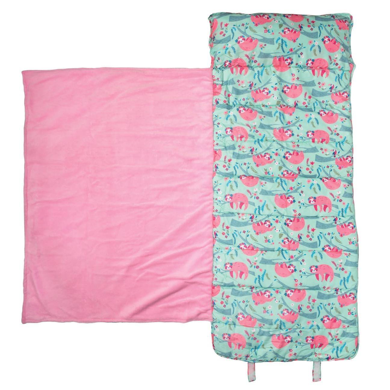 Dapper Styles - All Over Print Nap Mat With Soft Blanket And Removable Pillow For Sleeping Bag Elementary Carry Handle - Sloth