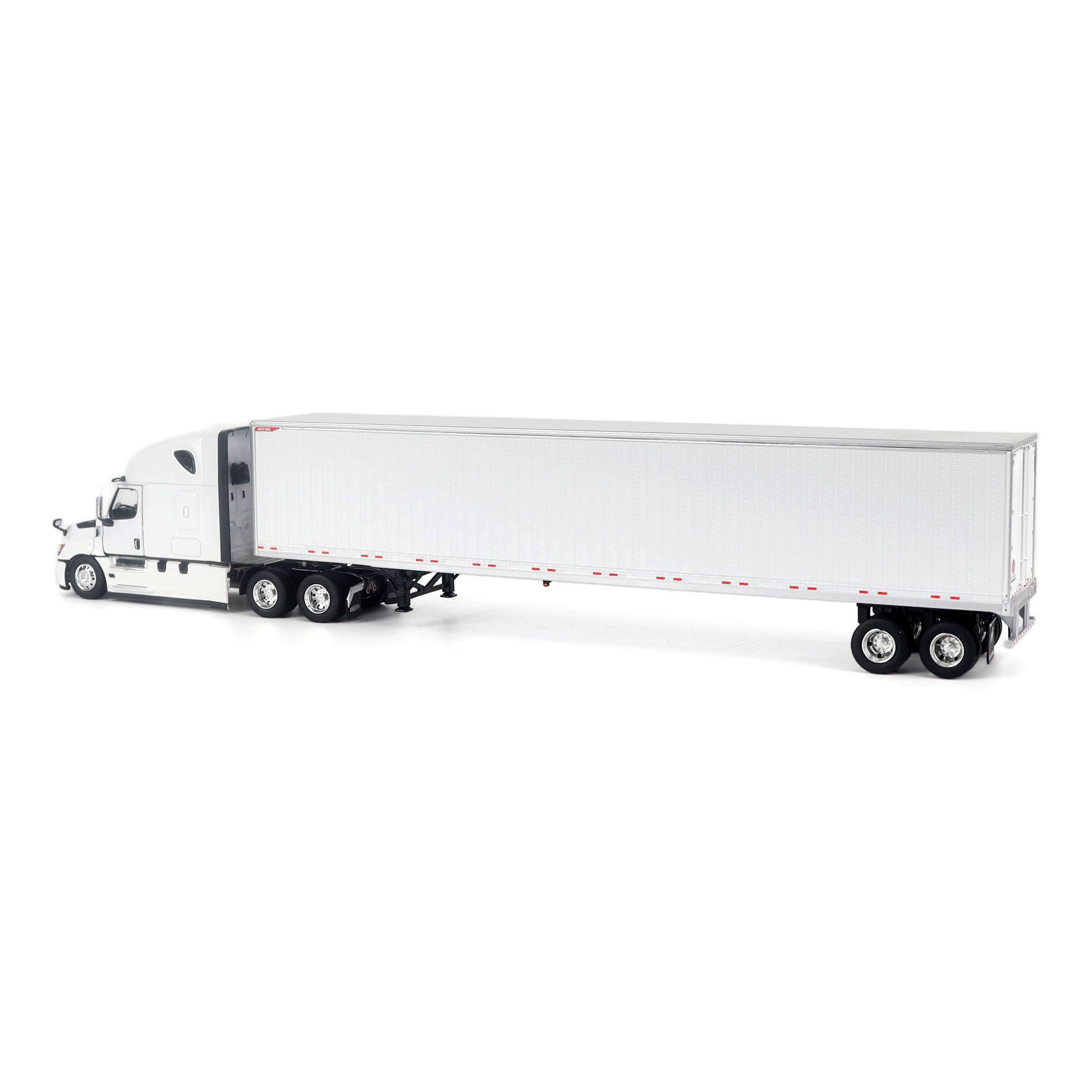 Alt View 2. Diecast Masters - 2025 Freightliner Cascadia Gen-5 Sleeper Cab White w/Great Dane Champion 53ft Dry Trailer 1/50 Model by Diecast Masters.