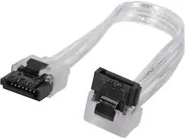 Nippon Labs - SATA3L0.5FT-90/180SL 6" SATA III Male to Male Latching Cable(Flat to Right Angle), Silver