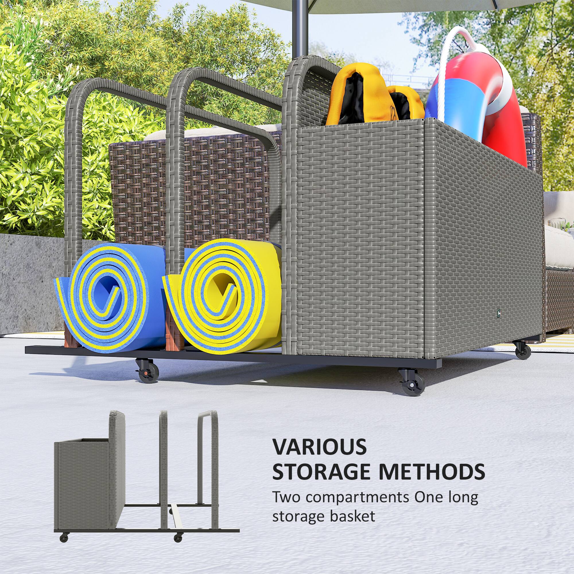 VARIOUS STORAGE METHODS
Two compartments
One long storage basket