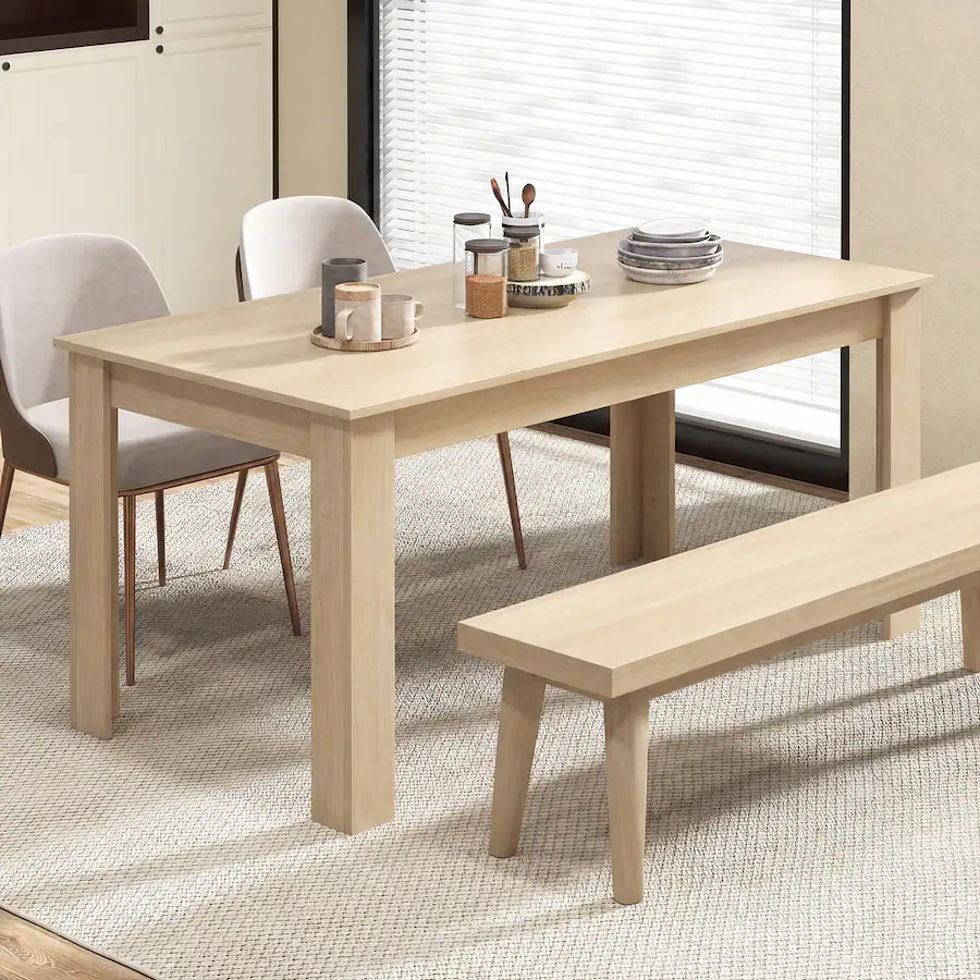 Gymax 63'' Dining Table Rectangular Modern Kitchen Table For 6 People ...